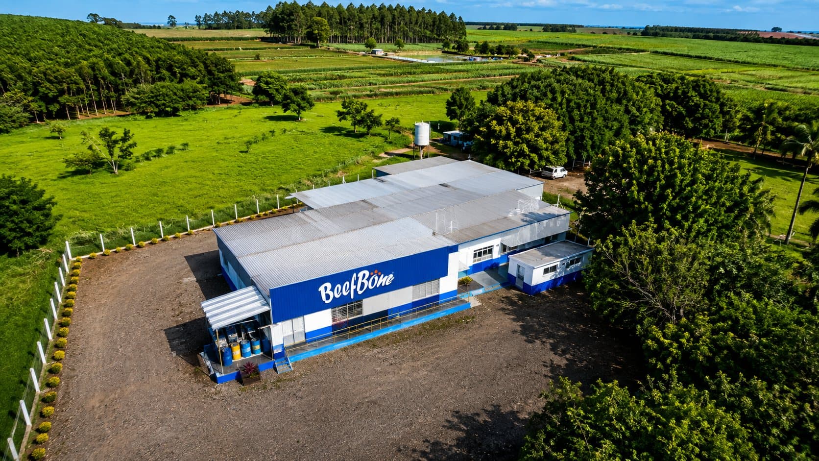 Vista aérea da unidade fabril da Beefbone